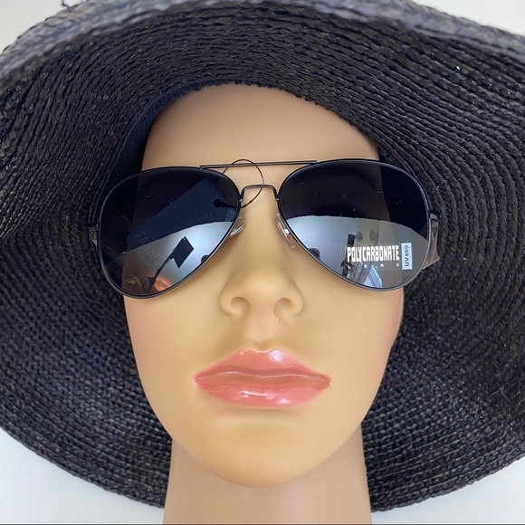 Aviator Sunglasses -New- Black Wire Frames - Picture 2 of 7